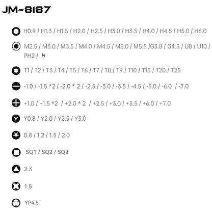 Cacciavite Jakemy JM-8187, 83in1, Argento