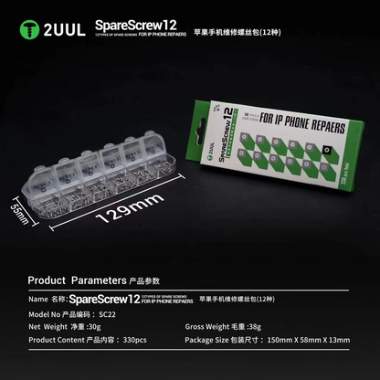 Viti 2UUL SC22 per Apple iPhone Series, 330in1