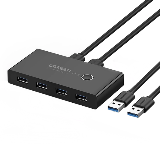 Switch USB UGREEN US216 (30768) Two Sharing Box Nuova Versione, 4 x USB-A 3.0, Nero