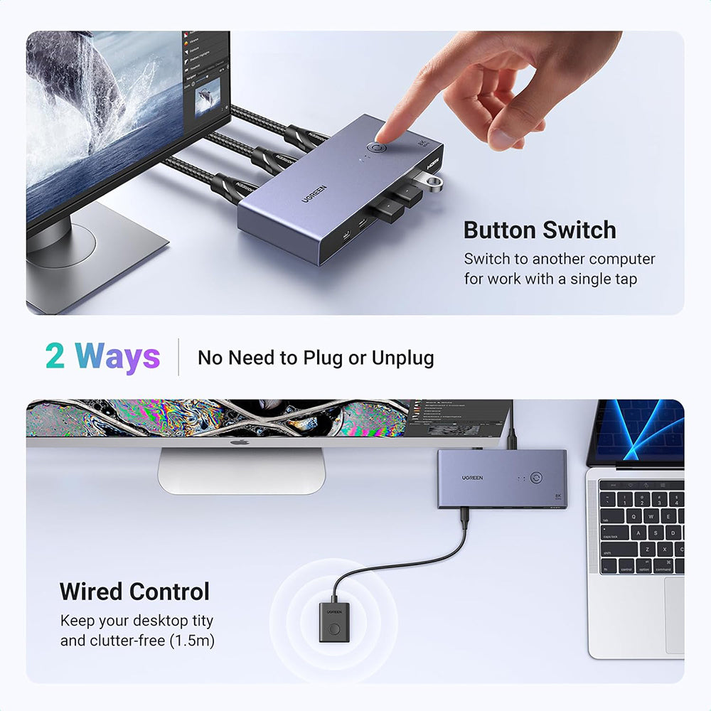 Switch Video UGREEN CM692, Grigio