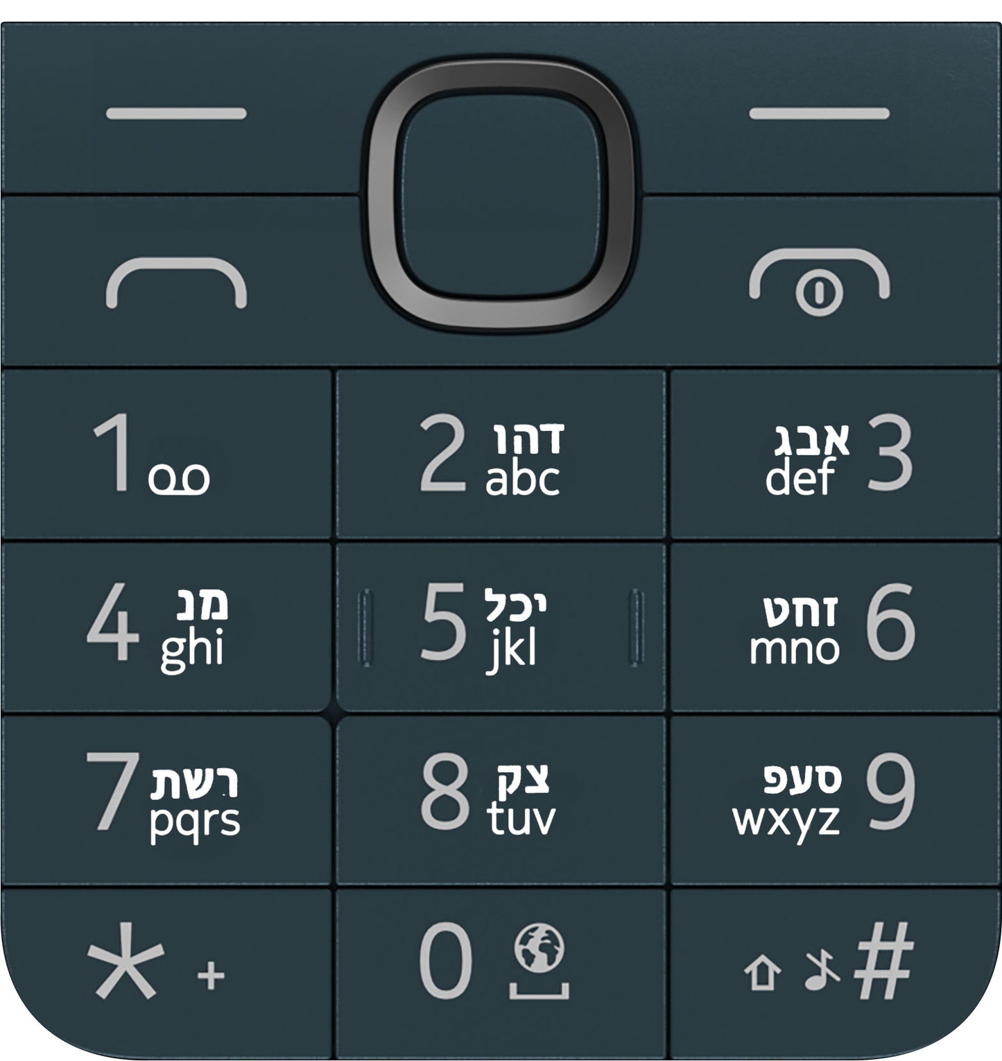 Tastiera ebraica per Nokia 225 4G (2024), Blu