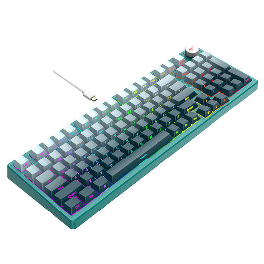 Tastiera Gaming HAVIT KB899L, RGB, 1.8m, Bianca Verde