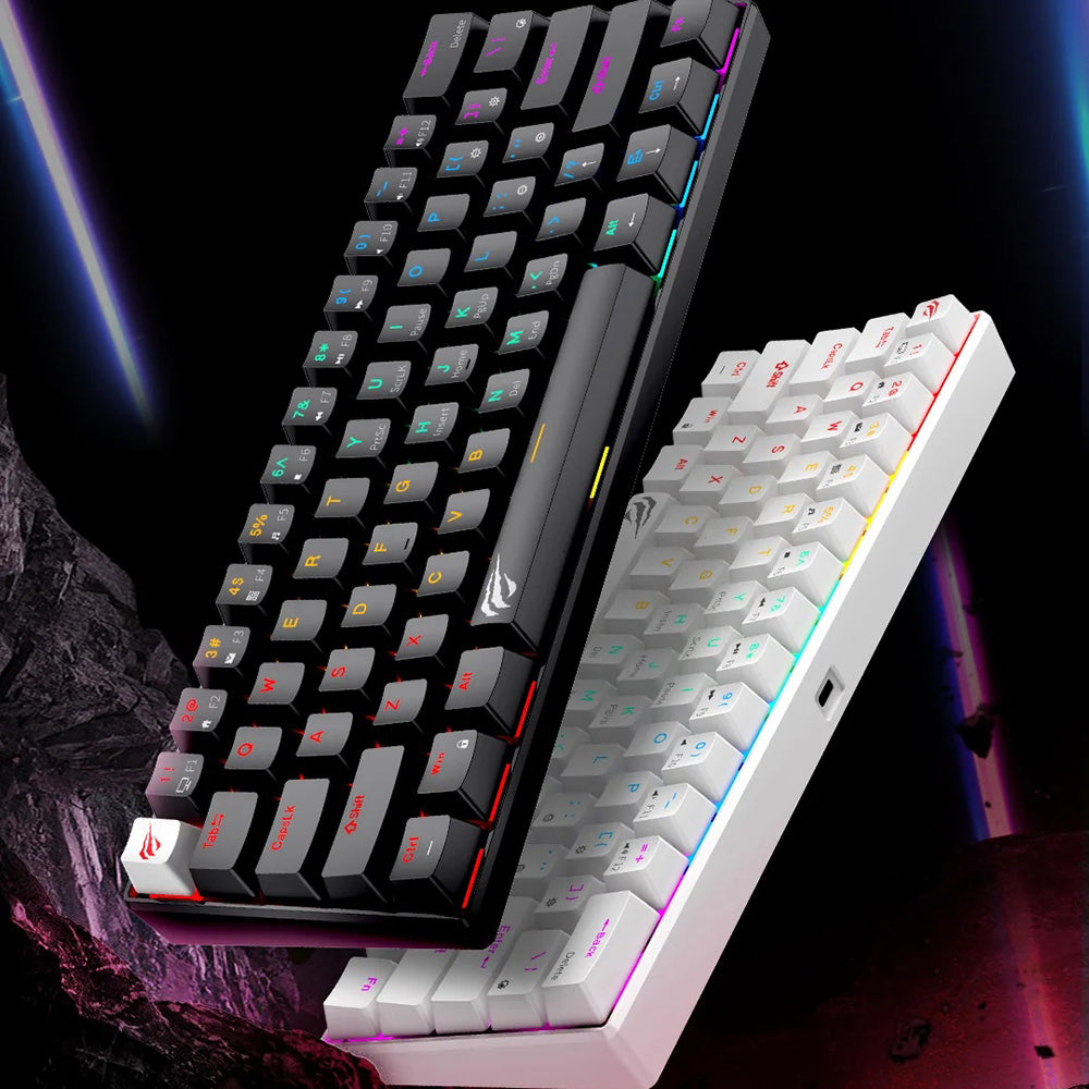 Tastiera Gaming HAVIT KB903L, RGB, 1.8m, Trasparente Bianca