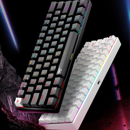 Tastiera Gaming HAVIT KB903L, RGB, 1.8m, Trasparente Bianca