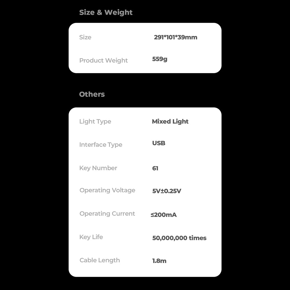 Tastiera Gaming HAVIT KB903L, RGB, 1.8m, Trasparente Bianca