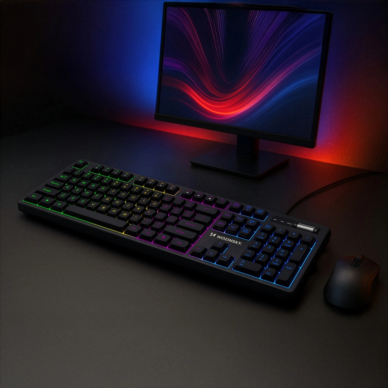 Tastiera Gaming Wired USB WZK WKG-200, RGB, 1,5m, Nera
