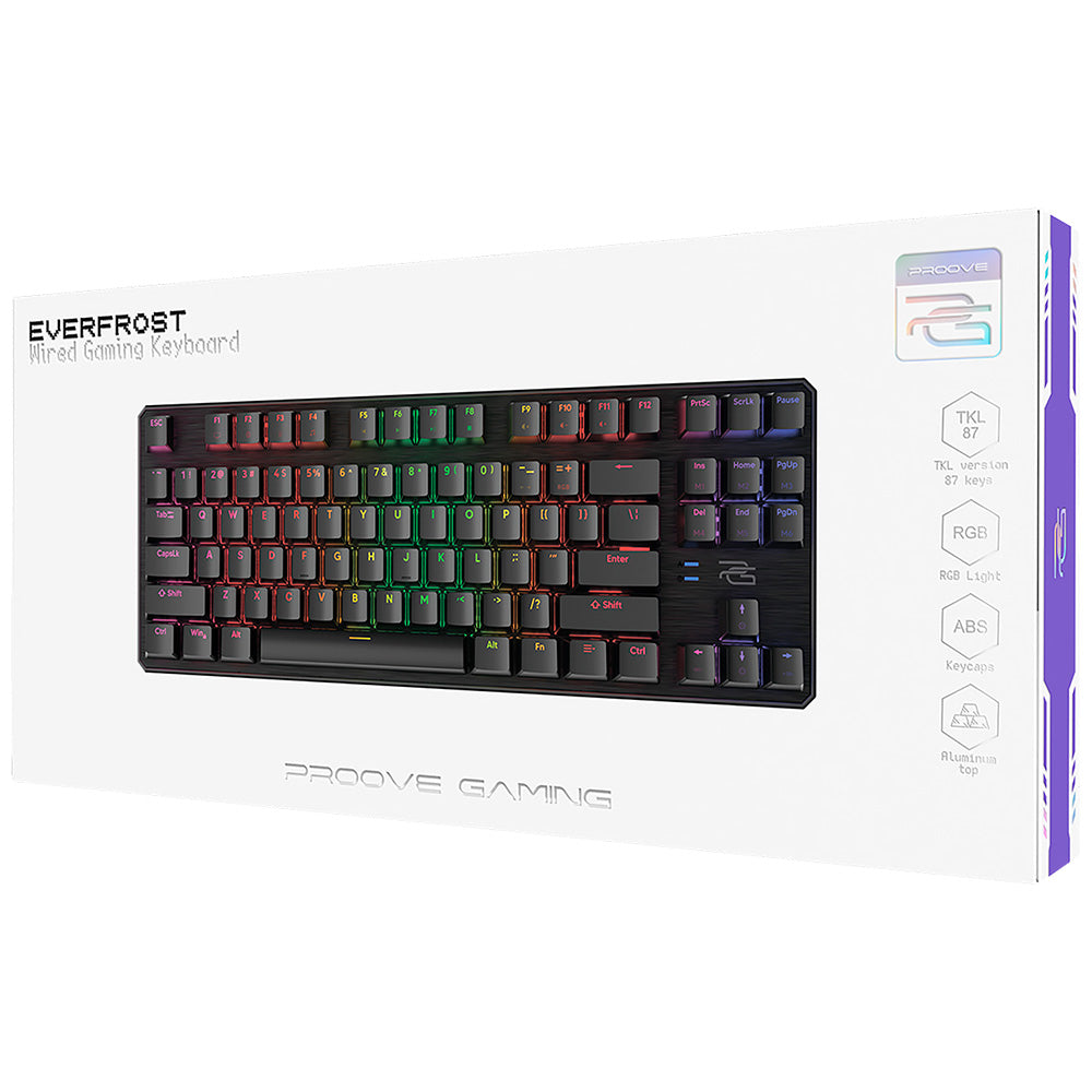 Tastiera Gaming Cablata USB Proove Everfrost, RGB, 1.8m, Nera CKEVEN00000401