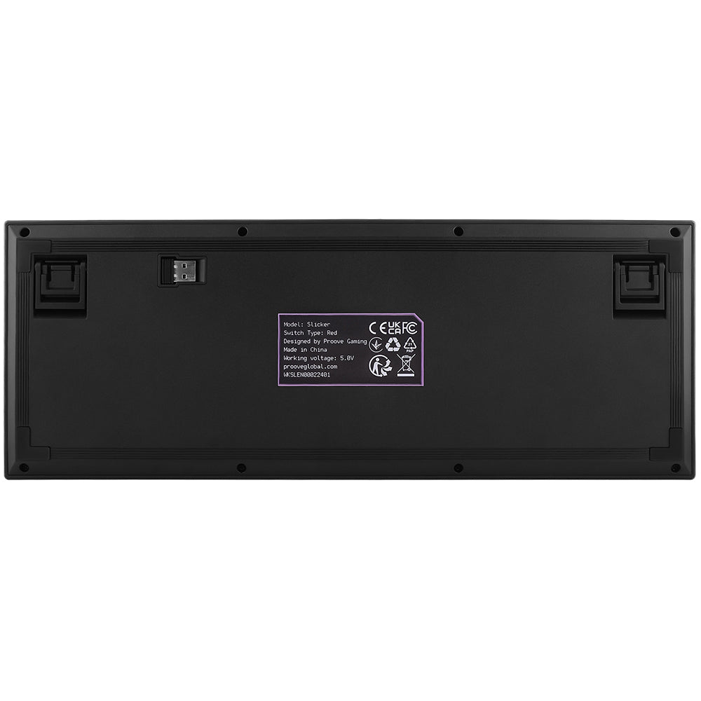 Tastiera Gaming Wireless Proove Slicker, RGB, BT / Wi-Fi / Cablata, 1.8m, Nera WKSLEN00022401