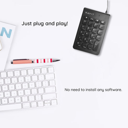 Tastiera Numerica Wired USB HAVIT KB223, 1.5m, Nera