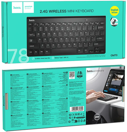 Tastiera Wireless HOCO GM70, Nera