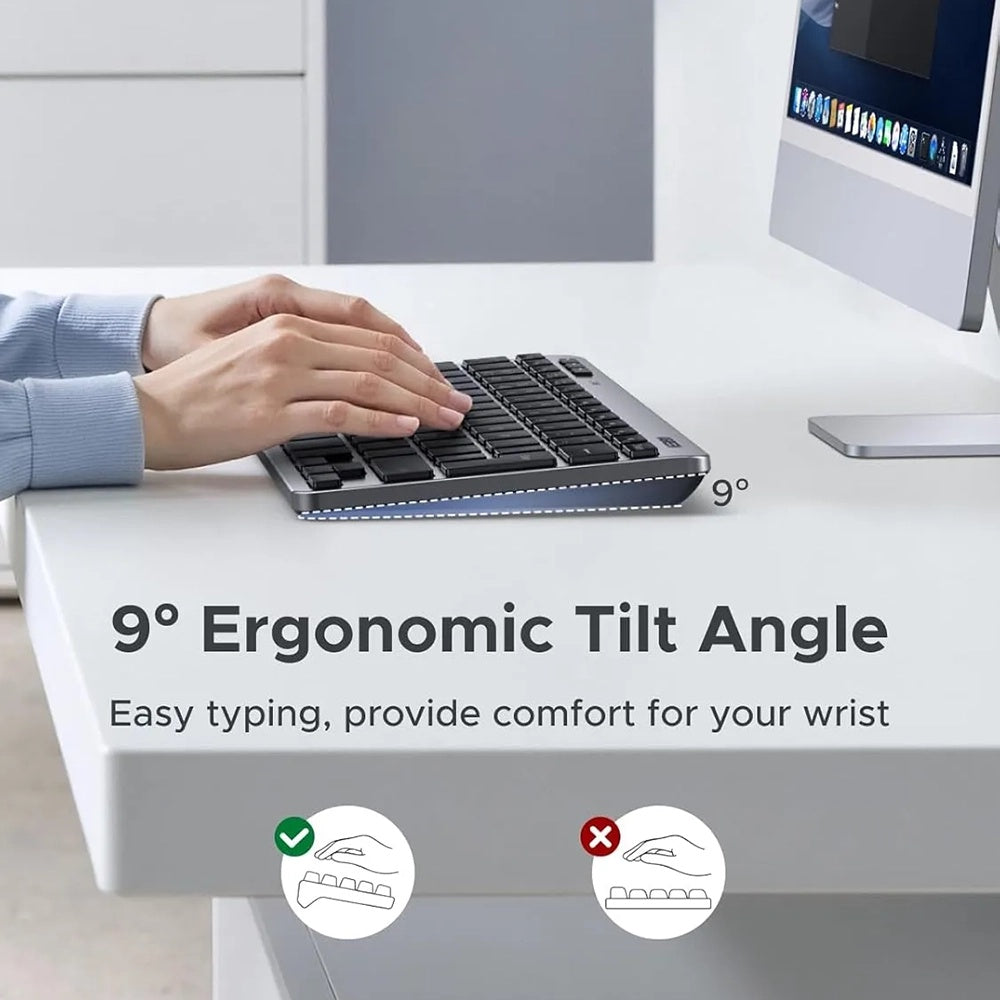 Tastiera Wireless UGREEN 75049, BT / Wi-Fi, Nera