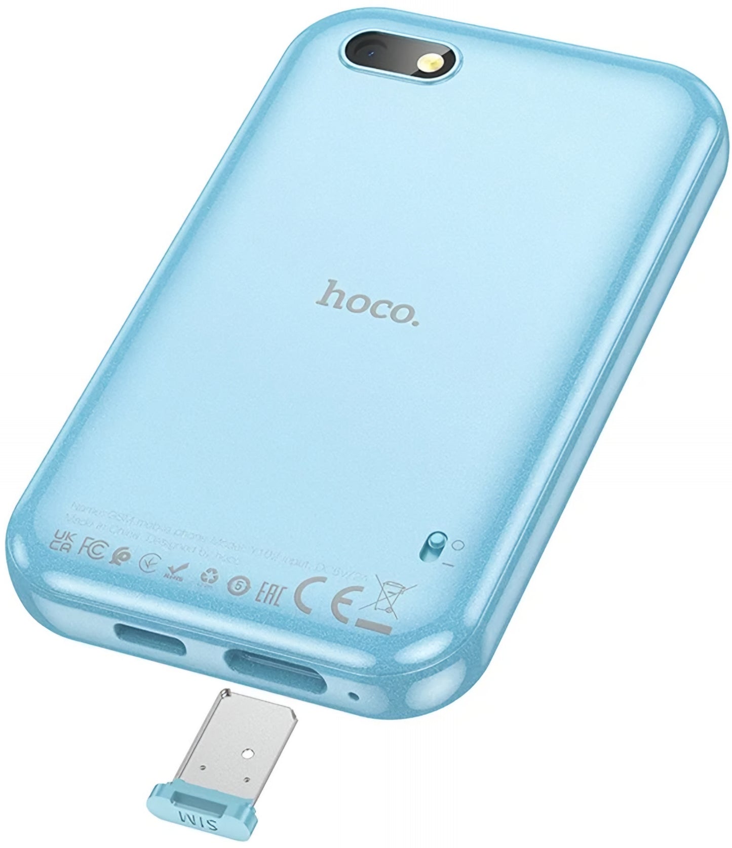Telefono Cellulare HOCO Y102 Kids, 2G, Display 2.8 pollici, Blu
