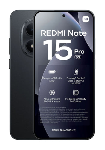 Telefono Mobile Xiaomi Redmi Note 15 Pro 5G, 512GB, 8GB, Nero