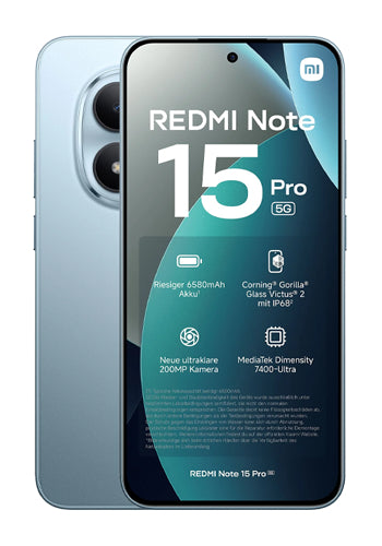 Telefono Mobile Xiaomi Redmi Note 15 Pro 5G, 512GB, 8GB, Glacier Blue