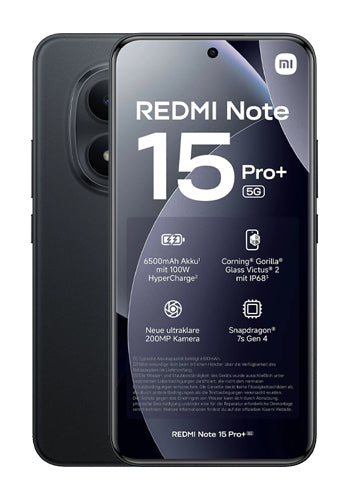 Telefono Mobile Xiaomi Redmi Note 15 Pro+ 5G, 512GB, 12GB, Nero MZB0LW2EU