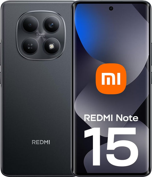 Telefono Mobile Xiaomi Redmi Note 15 4G, 128GB, 6GB, Nero MZB0M8GEU