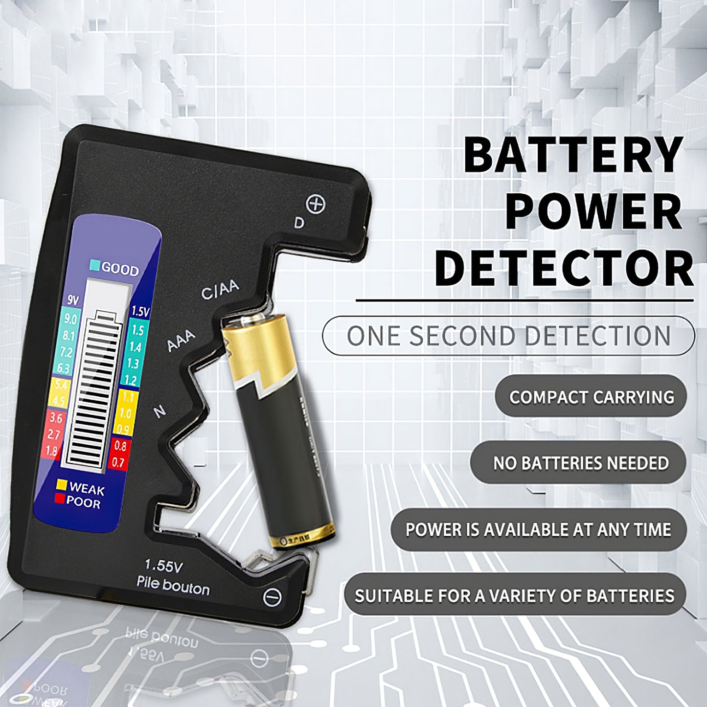 Tester di Tensione ANENG per Batterie