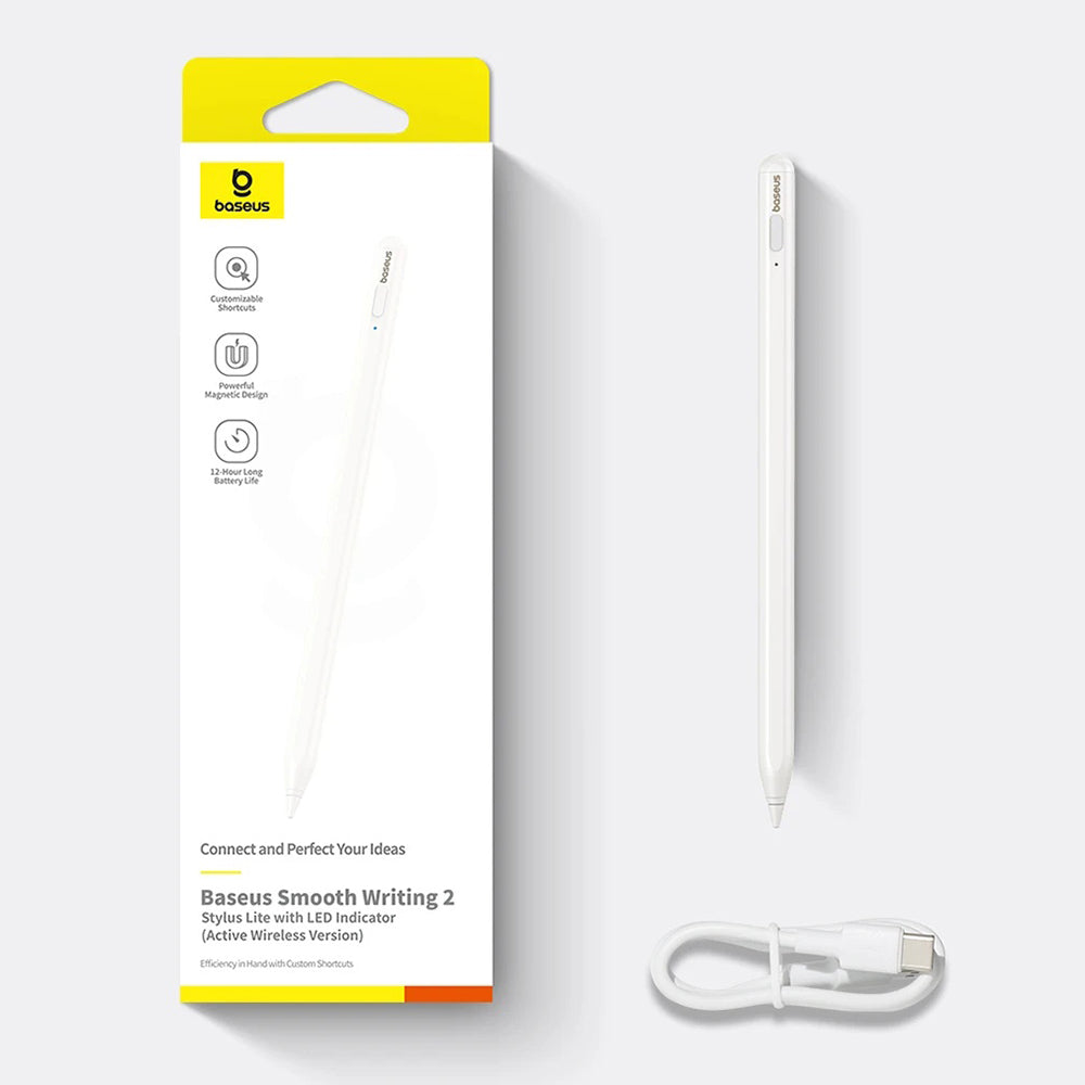 Touch Pen Baseus Smooth Writing 2 Series per Apple iPad, Versione Wireless Attiva, Bianco P80015802213-03