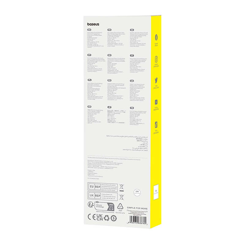 Touch Pen Baseus Smooth Writing per Apple iPad, Versione Wireless & Wired Attiva, Bianco C40169009123-00