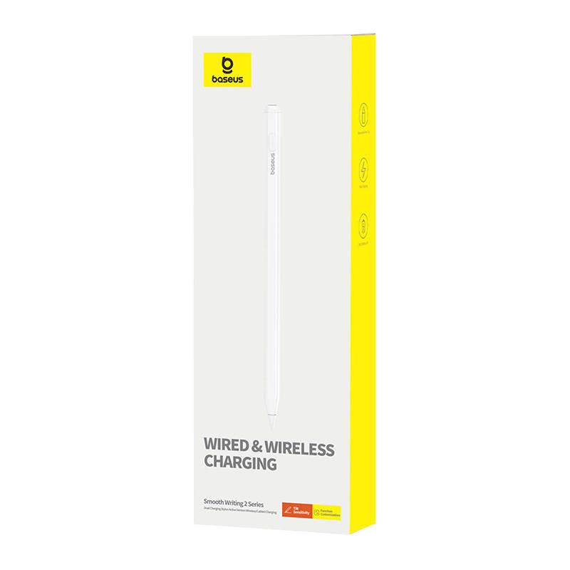 Touch Pen Baseus Smooth Writing per Apple iPad, Versione Wireless & Wired Attiva, Bianco C40169009123-00