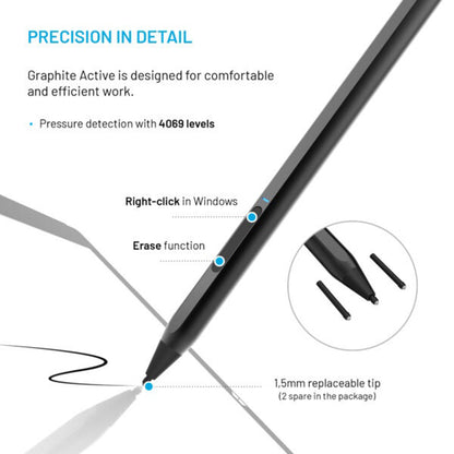 Touch Pen Fixed Graphite Active per dispositivi con supporto MPP, Nero