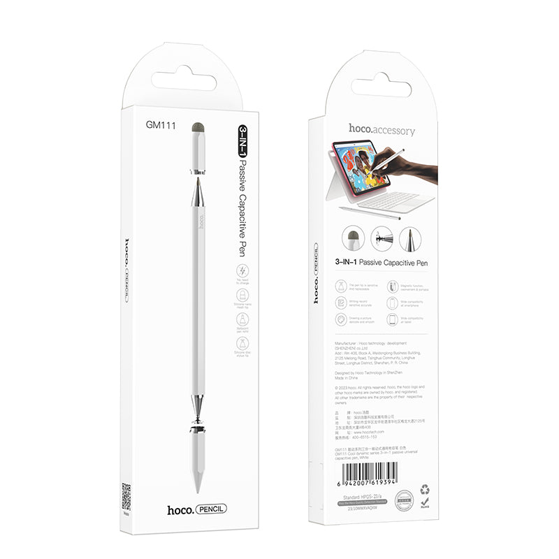 Penna Touch HOCO GM111 3in1, Bianco