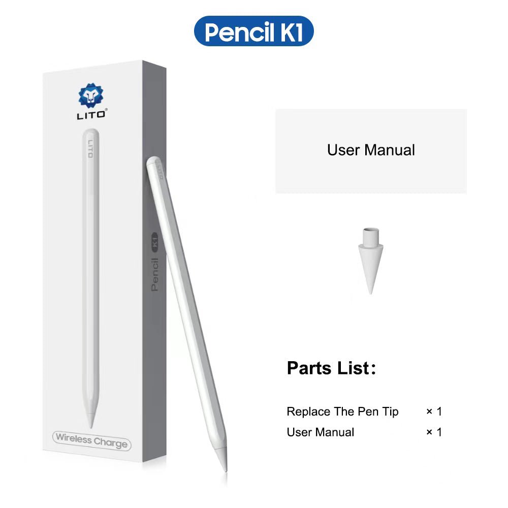 Touch Pen Lito K1 per Apple iPad, Versione Attiva, Bianco