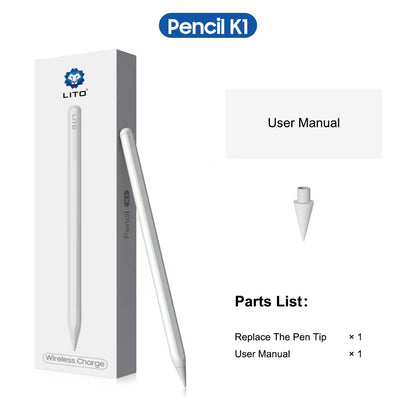 Touch Pen Lito K1 per Apple iPad, Versione Attiva, Bianco