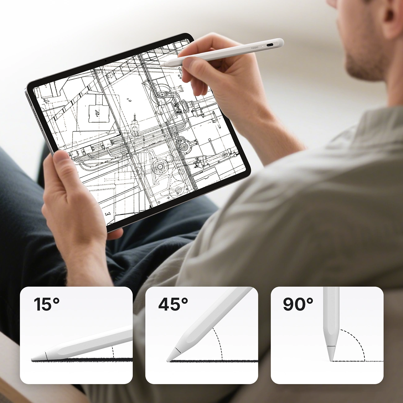 Touch Pen Metapen A8 per Apple iPad, Versione Active, Bianco ME-APP152