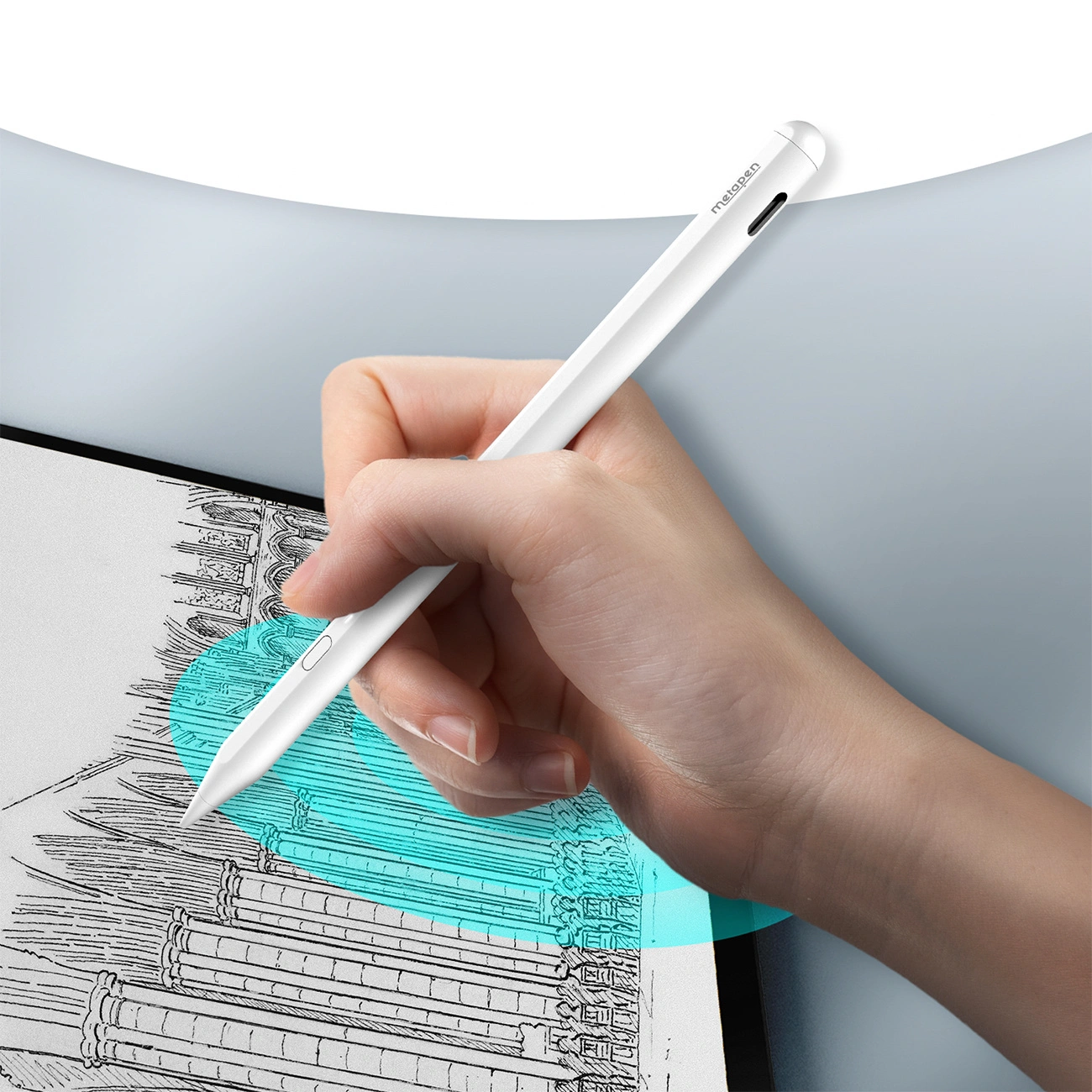 Touch Pen Metapen A11 per Apple iPad, Versione Active, Bianco ME-APP412