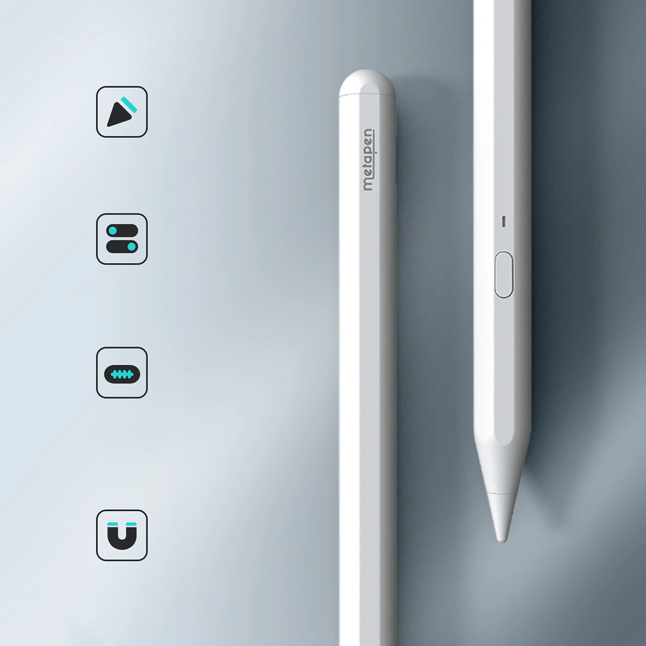 Touch Pen Metapen A11 per Apple iPad, Versione Active, Bianco ME-APP412