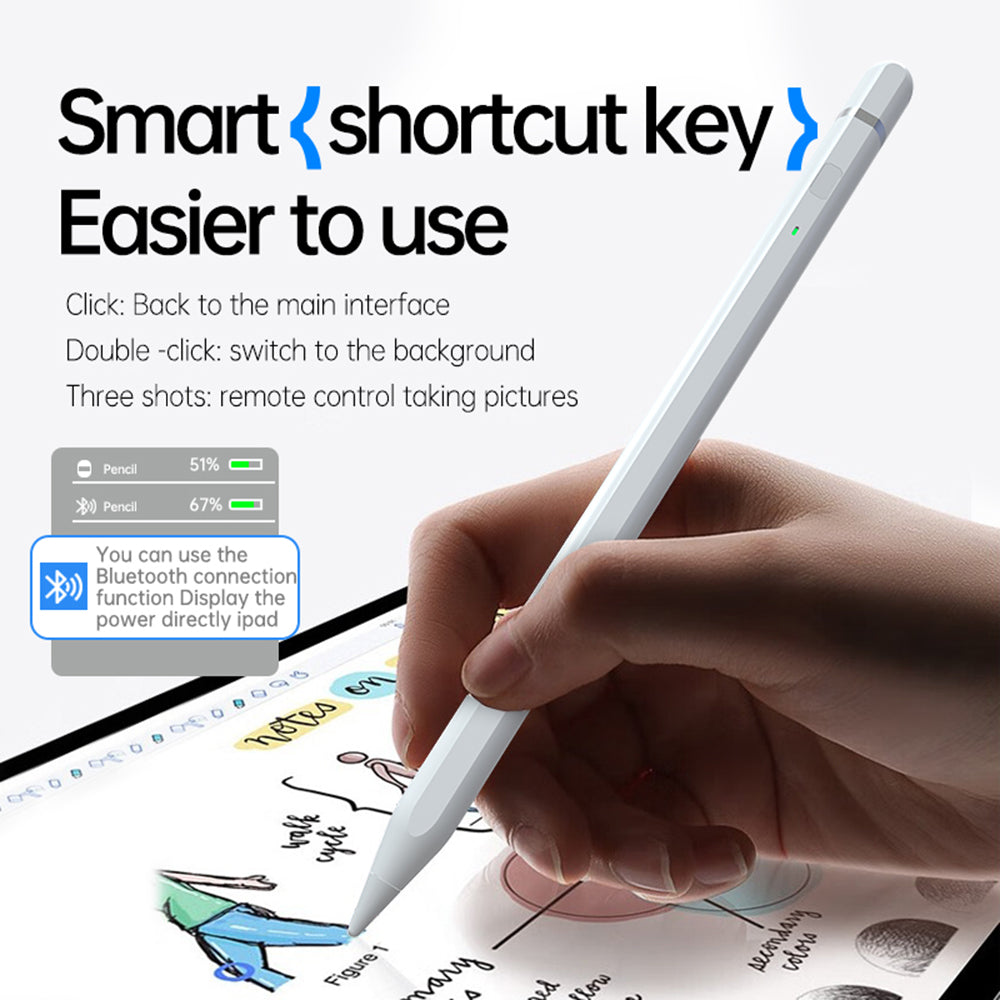 Touch Pen Techsuit AP01 Pro per Apple iPad, Versione Attiva, Bianco