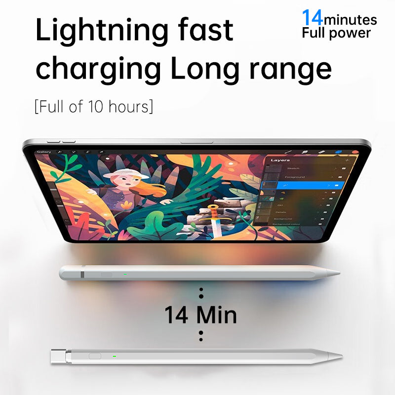 Touch Pen Techsuit AP01 Pro per Apple iPad, Versione Attiva, Bianco