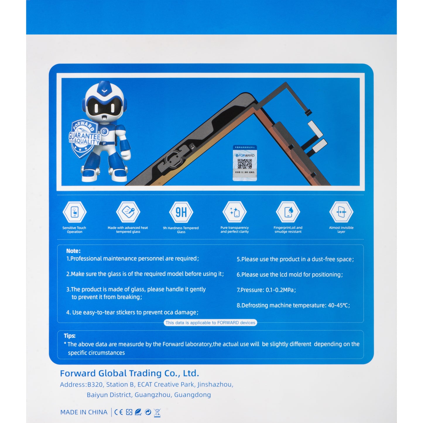 Touchscreen Forward Guard OCA per Apple iPad Pro 12.9 (2021), Nero