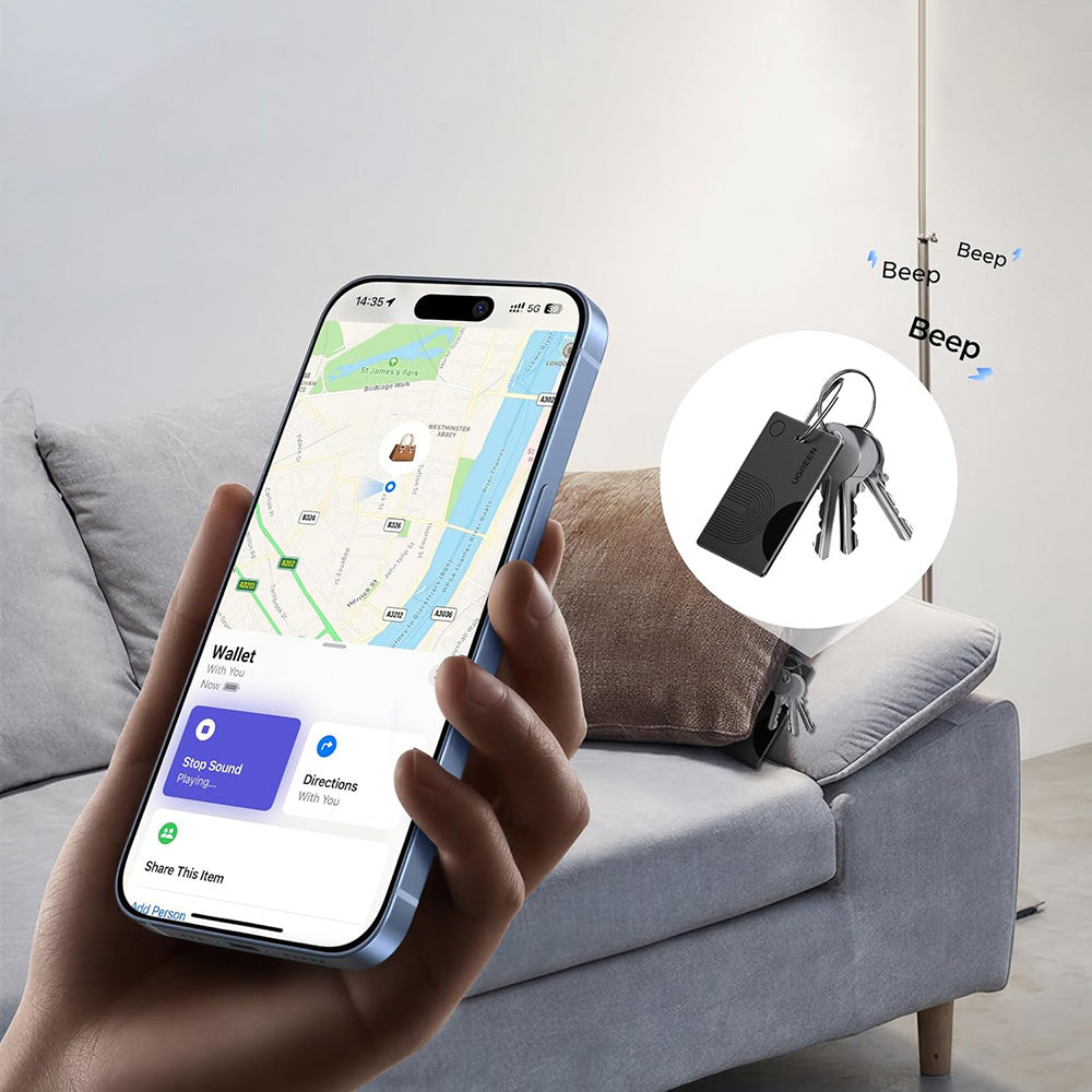 UGREEN SmartTag Smart Finder Slim 3 CM921 per iOS Series, Nero