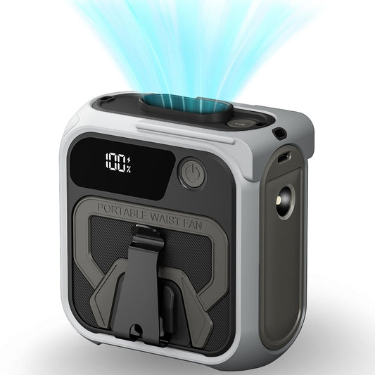 Ventilatore Portatile Techsuit Z13 con batteria esterna 10000mAh, Grigio