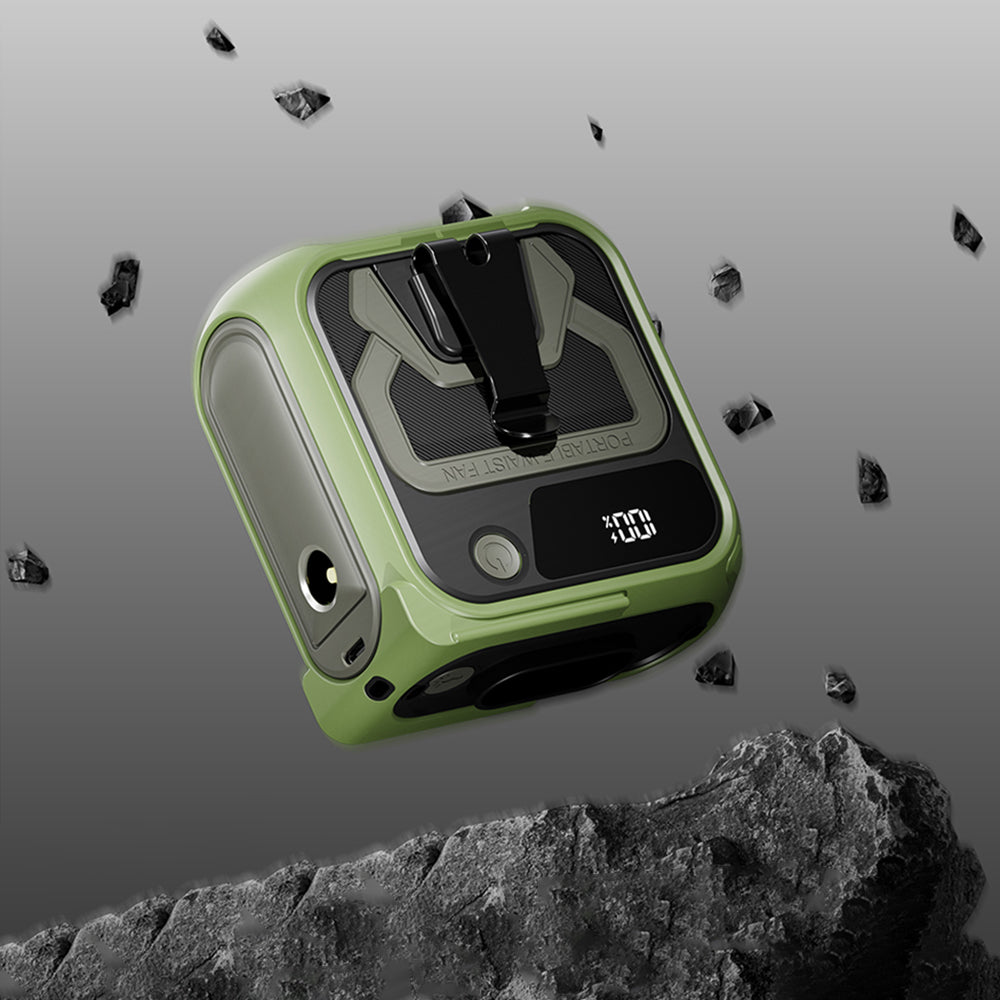 Ventilatore Portatile Techsuit Z13 con batteria esterna 10000mAh, Verde