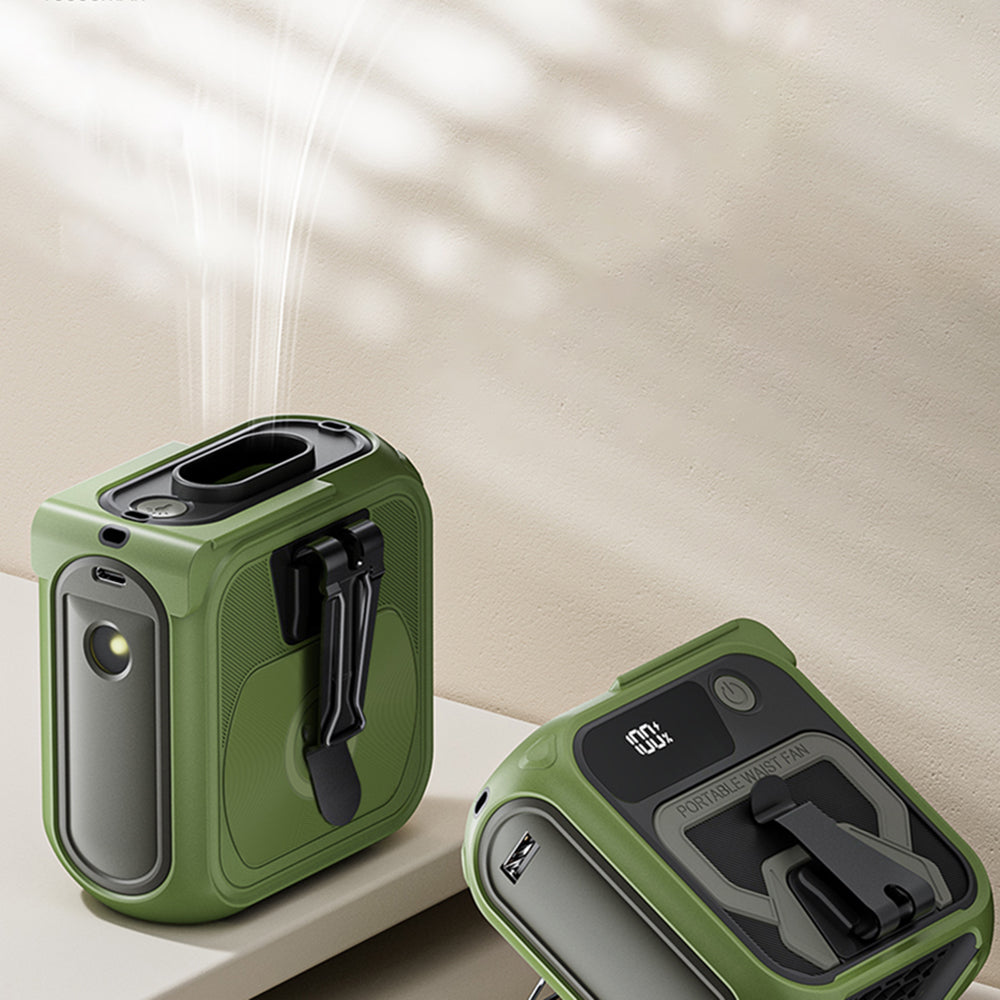Ventilatore Portatile Techsuit Z13 con batteria esterna 10000mAh, Verde