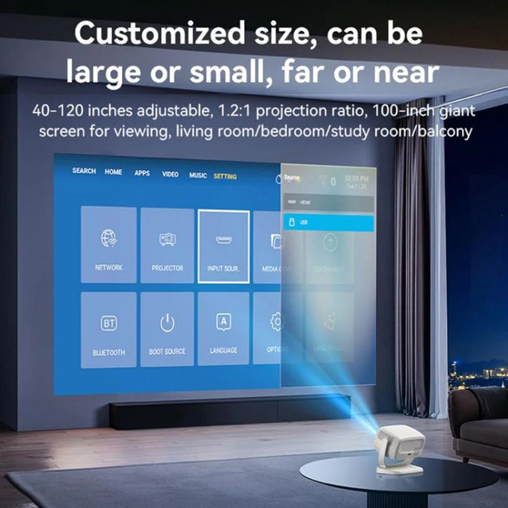 Videoproiettore Yesido TV13, 720P, 190ANSI, Android 9.0, Bianco